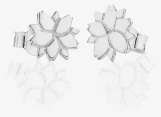 Cherry Blossom Stud Earrings - Silver