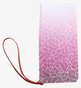 Ombre Pink And White Swirls Doodles Women's Clutch - Mobile Phone