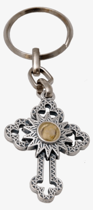 Metal Keyring In The Graceful Shape Of The Budded Cross - Keychain