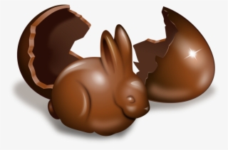 2fqm8uwqxd Hatched Chocolate Easter Bunny - Chocolate Broken Png