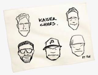 'cartoon Faces' Tea Towel - Sketch