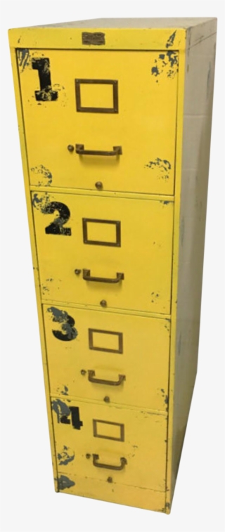 Vintage Yellow File Cabinet With Numbers Chairish - Locker