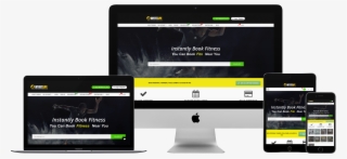 Imac Macbook Pro Ipad Mini And Iphone Mockup Over A - Web Design