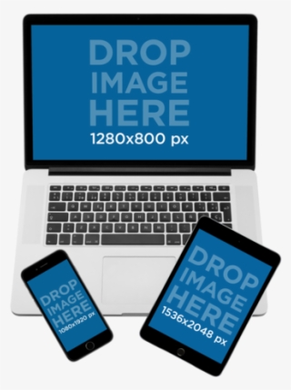 Mockup Of A Macbook Pro With Ipad Mini And Iphone Set - Macbook Pro