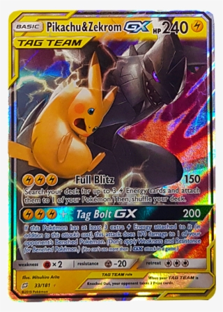 Pikachu & Zekrom Gx Ultra Rare - Pikachu And Zekrom Gx