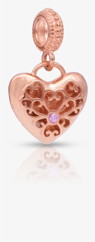 An Open Heart Charm- Rose Gold - Locket