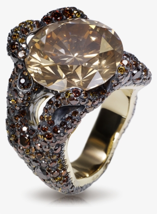 Fabergé Tree Root Ring 1 Large Round Coloured Diamond, - Faberge Ring