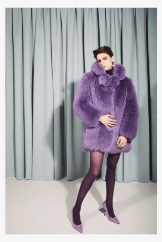 Lilac Arctic Fox Fur Coat - Fur Clothing