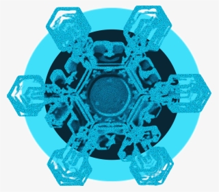 Blue Black Crystal Ice Flower Snowflake Png And Psd - Illustration