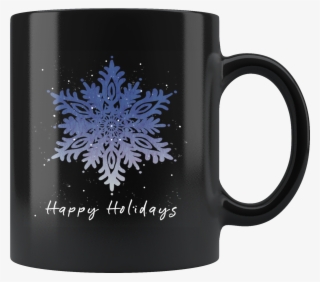 Blue Snowflake Christmas Holiday Coffee Mug In Black - Coming Soon Baby 2019