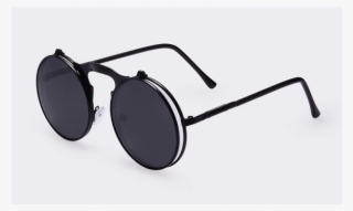 Vintage Round Flip Sunglasses - Kaca Mata Kekinian Pria