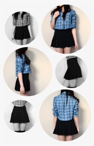 Front, Back, And Side Views Of The Pleated High-waist