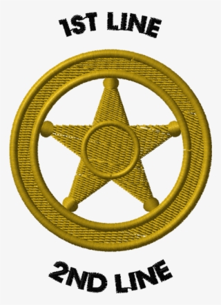 Deco Stk Emb Le Badge 5pt Star Circle - Vector Graphics