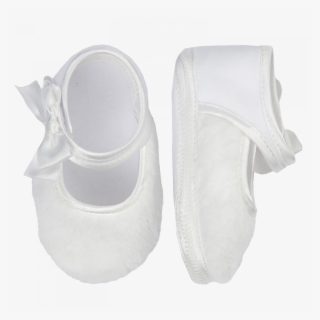 Cream Ballet Shoes In Fleece With Bow - Sock