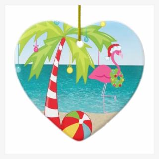 Tropical Pink Flamingo Christmas Ornament - Christmas Ornament