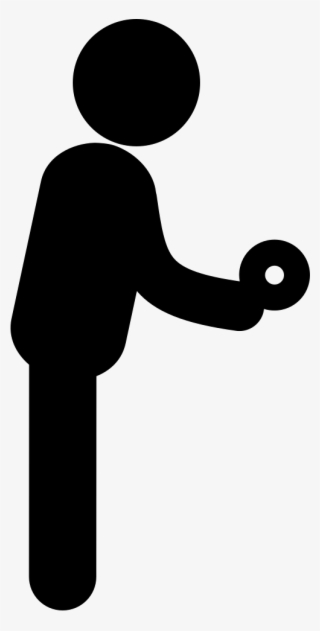 Standing Man Silhouette Holding A Disc Comments - People Shaking Hand Icon