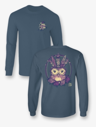 Sassy Frass Spirit Owl Feathers Long Sleeve Bright - Pink Flamingo Christmas Shirt