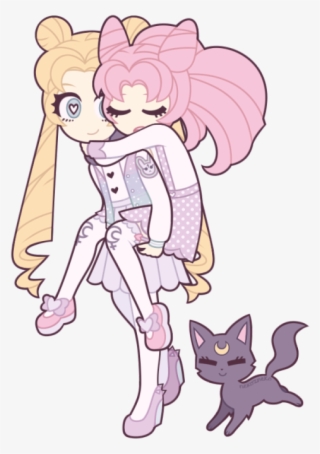 Luna Sailor Moon Pastel Goth Usagi Tsukino Chibiusa - Sailor Moon And Chibiusa Png