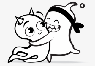 Hugging - Class Dojo Black And White Clipart