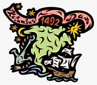 Vector Illustration Of Columbus Day 1492 Tall Ship