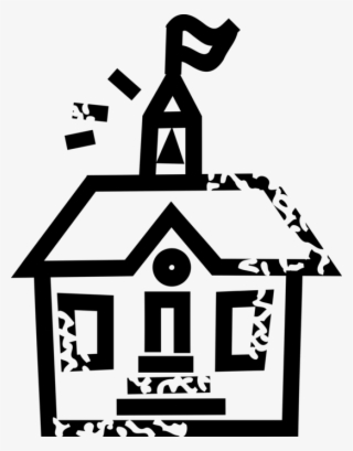 Vector Illustration Of Schoolhouse School Building - Elementary School Newsletters