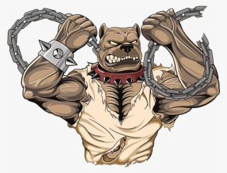 Pitbull Muscle - Muscular Pitbull Cartoon