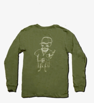 This Combination Of Olive Green And Long Sleeve Completes - Long-sleeved T-shirt
