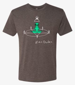 Men's Macchiato Triblend T-shirt Showing A Green Alien - Shirt
