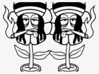 Drawn Weed Stoner - Stoned Weed Plant Drawing