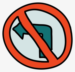 No Turn Road Sign Icon - Circle