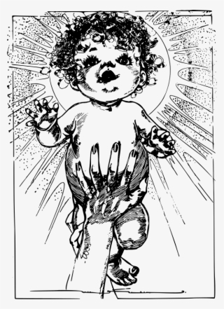 Baby In A Hand - Kid Raised Vector Hand