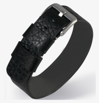 Eulit One Piece Nato Styled Leather Strap / Black - Strap