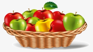 Apples Vector - Cartoon Basket Of Apples