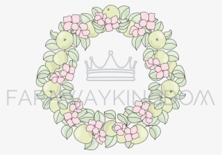 Apple Wreath Floral Fruit Bouquet Vector Illustration - Floral Design