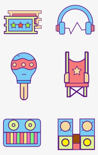 رمز Iocn البيانو وسماعات الرأس صورة متجهة