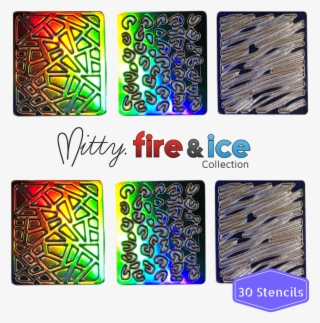 Nail Art Vinyl Stencil - Fire And Ice