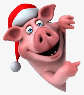 Pig Sticker - Pig Santa Claus
