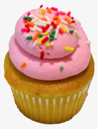 Vanilla Cupcake, Strawberry Buttercream, Sprinkles, - Cupcake