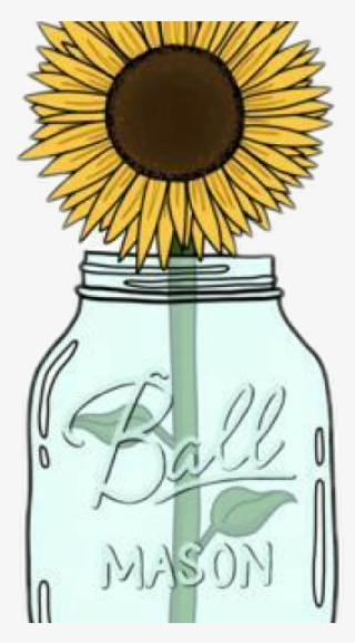 Mason Jar Clipart Transparent Tumblr - Sunflower Sticker