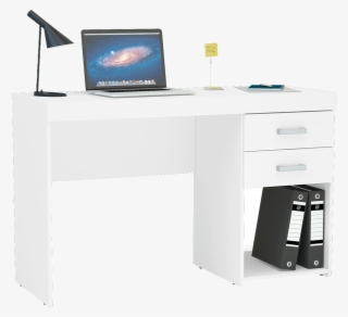 Mesa / Escrivaninha Para Computador 2 Gavetas Politorno - Mesa De Estudos Branca
