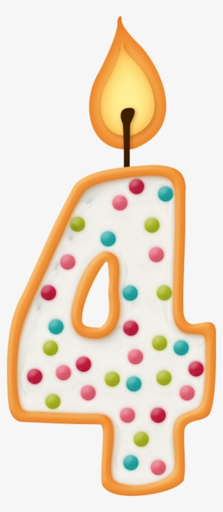 Velas De Cumpleaños Con Números - Vela 4 Años Png