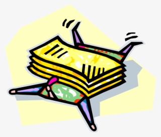 Vector Illustration Of Office Worker Crushed Under