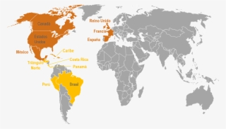 Algunos Países Con Oportunidad De Exportación En Audiovisual - Globe Map Robinson Projection Vector