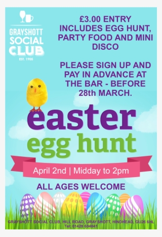 £3 Entry Which Includes Egg Hunt, Party Food And Mini - Employees Must Wash Hands Sign