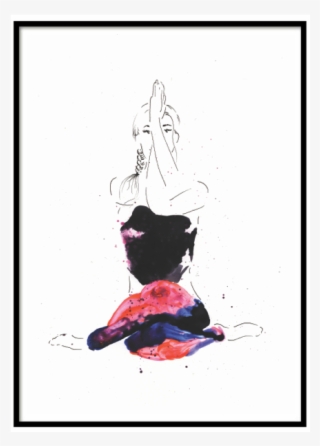 Garudasana Neon Yoga Pose Print - Illustration