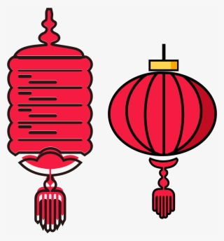 New Year Red Lantern Set Illustration Split 02ai Vector