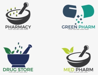 Set Of Pharmacy Logos - Logo Of Pharmaceutical Company
