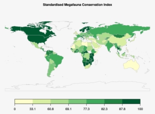 World Map Of Standardised Megafauna Conservation Index - Infectious Diseases World Map