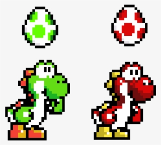 Yoshi And Yoshi Egg - Yoshi Mario Kart Pixel Art