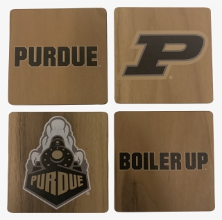 Purdue University Walnut Coaster Set - New Purdue